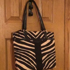 Medium COACH Black/Tan Tote 11”L x 13”W x 8” open